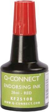 Q-CONNECT stempelinkt, flesje van 28 ml, rood