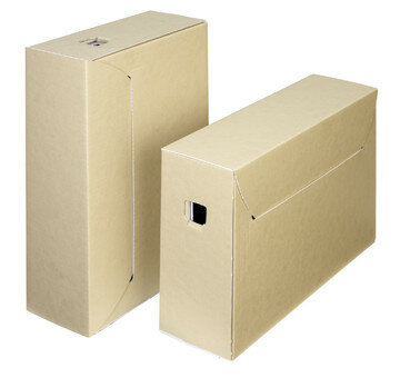 Loeff&#039;s archiefdoos City Box 30+, ft 390 x 260 x 115 mm, bruin/wit, pak van 50 stuks