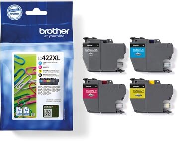 Brother inktcartridge, 1.500 - 3.000 pagina&#039;s, OEM LC-422XLVAL, 4 kleuren