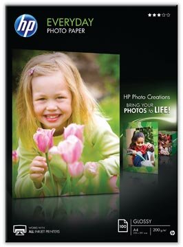 HP Everyday fotopapier ft A4, 200 g, pak van 100 vel, glanzend