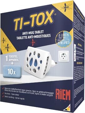 Riem Ti-Tox anti-mug starter kit, 1 electrische verdamper + 10 tabletten