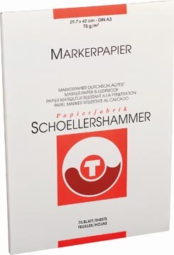 Schoellershammer markerpapier, A3, 75 g/m&sup2;, blok van 75 vel