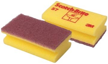 Scotch Brite schuurspons voor delicate oppervlakken, ft 7 x 13 cm, geel, pak met 10 stuks