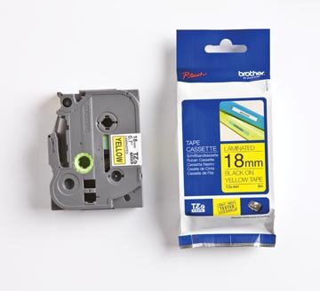 Brother TZe tape voor P-Touch 18 mm, zwart op geel