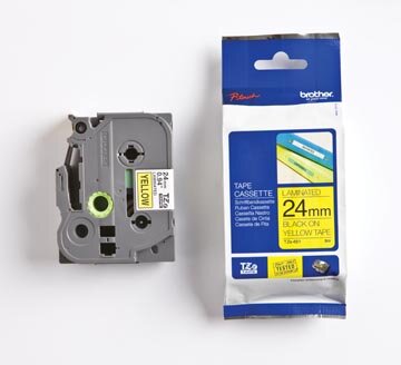 Brother TZe tape voor P-Touch 24 mm, zwart op geel