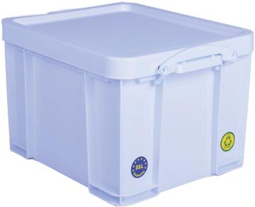 Really Useful Box opbergdoos 35 liter, neonwit met witte handvaten