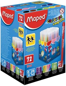 Maped Viltstift Color&#039;Peps 72 stiften in een kartonnen doos (classpack)