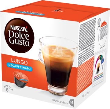 Nescaf&eacute; Dolce Gusto koffiecapsules, Lungo Decaffeinato, pak van 16 stuks