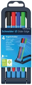 Schneider Balpen Slider Edge XB, opstelbare box van 4 stuks in geassorteerde kleuren
