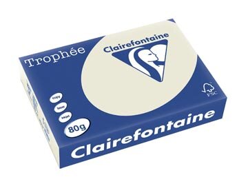 Clairefontaine Troph&eacute;e gekleurd papier, A4, 80 g, 500 vel, parelgrijs