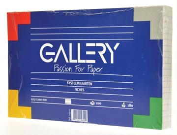 Gallery witte systeemkaarten, ft 12,5 x 20 cm, gelijnd, pak van 100 stuks