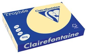 Clairefontaine Troph&eacute;e Pastel, gekleurd papier, A3, 80 g, 500 vel, kanariegeel