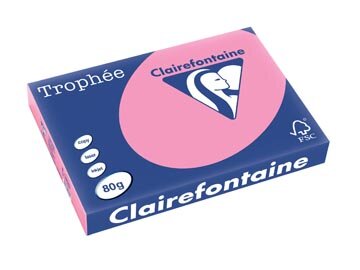 Clairefontaine Troph&eacute;e Pastel, gekleurd papier, A3, 80 g, 500 vel, felroze