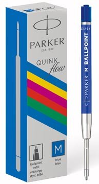 Parker ECO balpen navulling, medium, blauw, 20 stuks