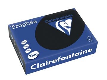 Clairefontaine Troph&eacute;e Pastel, gekleurd papier, A4, 210 g, 250 vel, zwart