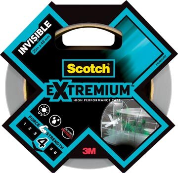Scotch krachtige tape Extremium Invisible, ft 48 mm x 20 m, transparant