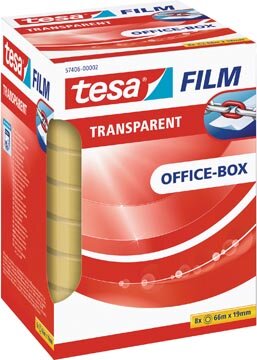 Tesafilm transparante tape, ft 19 mm x 66 m, 8 rolletjes