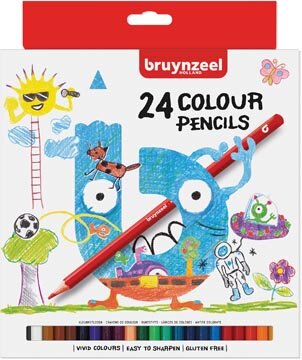 Bruynzeel Kids kleurpotloden, set van 24 stuks in geassorteerde kleuren