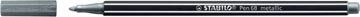 STABILO Pen 68 metallic viltstift, zilver
