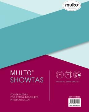 Multo geperforeerde showtas ft A4, 23-gaatsperforatie, glashelder, pak van 10 stuks