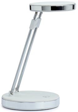 MAUL bureaulamp LED Puck op voet, verschuifbaar in hoogte, daglihct wit licht, wit