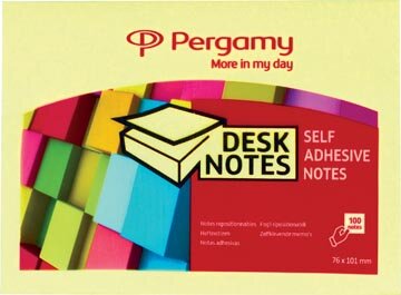 Pergamy notes ft 76 x 101 mm, geel