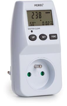 Perel energiemeter, 230 V, 16 A, wit, voor Belgi&euml;