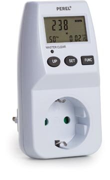 Perel energiemeter, 230 V, 16 A, wit, voor Nederland