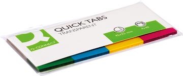 Q-CONNECT Quick Tabs, ft 25 x 45 mm, 4 x 40 tabs, geassorteerde kleuren
