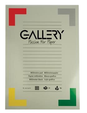 Gallery millimeterpapier, ft 29,7 x 42 cm (A3), blok van 50 vel