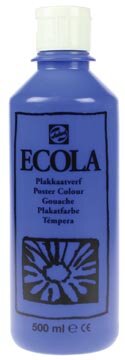Talens Ecola plakkaatverf flacon van 500 ml, donkerblauw