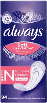 Always Soft Like Cotton inlegkruisje Normal Classic, pak van 34 stuks