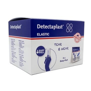 Detectaplast Tear &amp; Wear Elastic Easy-Pull, ft 25 x 72 mm, 5 x 36 stuks