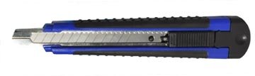 Desq cutter, 9 mm, blauw/zwart, inclusief 2 mesjes