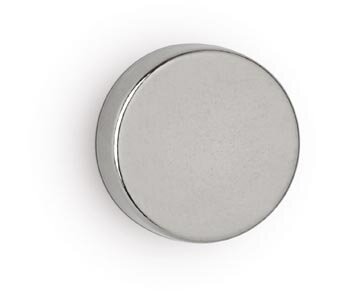 MAUL neodymium schijfmagneet &Oslash;15x5mm 4,5kg blister 4 zilver, whitebord