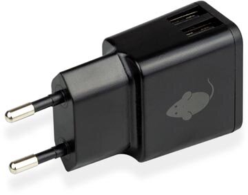 Greenmouse Dual oplader 2 x USB-A, zwart