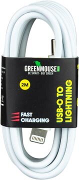 Greenmouse Lightning USB-C kabel, USB-C naar 8-pin, 2 m, wit