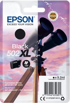 Epson inktcartridge 502XL, 550 pagina&#039;s, OEM C13T02W14010, zwart
