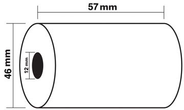 Exacompta thermische rekenrol ft 57 mm, D +-46 mm, asgat 12 mm, lengte 24 m, pak van 10 rollen