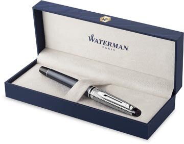Waterman vulpen Expert Deluxe, medium, metallic grijs CT, in giftbox