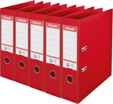 Esselte ordner Power N&deg;1, rug van 7,5 cm, rood, pak van 5 stuks