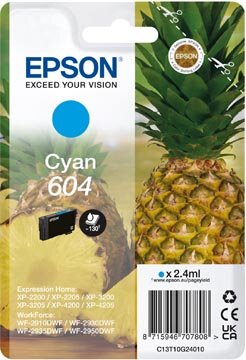 Epson inktcartridge 604, 130 pagina&#039;s, OEM C13T10G24010, cyaan