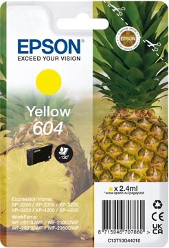 Epson inktcartridge 604, 130 pagina&#039;s, OEM C13T10G44010, geel