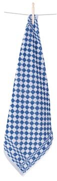 Handdoek ft 60 x 60 cm, geruit, wit/blauw, pak van 6 stuks