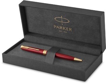 Parker Sonnet balpen, rood/goud, medium, in giftbox