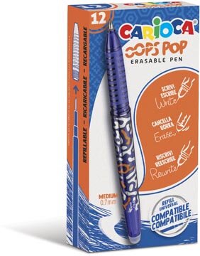 Carioca gelroller Oops Pop, medium, uitwisbaar, doos van 12 stuks, blauw