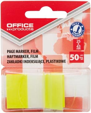 Office Products index, 25 x 43 mm, blister van 50 tabs, geel