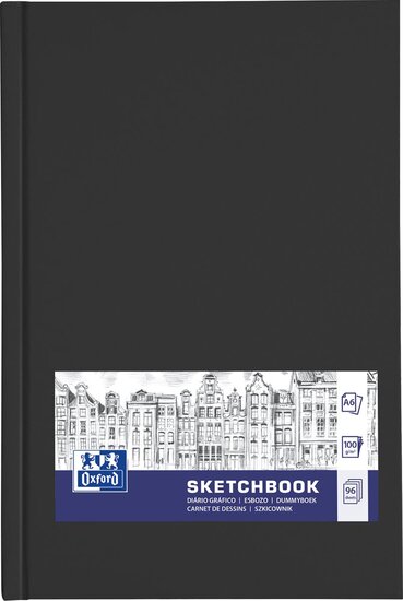 Oxford &quot;Sketchbook&quot; dummyboek, 96 vel, 100 g/m&sup2;, ft A6, zwart