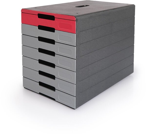 Durable ladenblok Idealbox Pro, 7 laden, rood