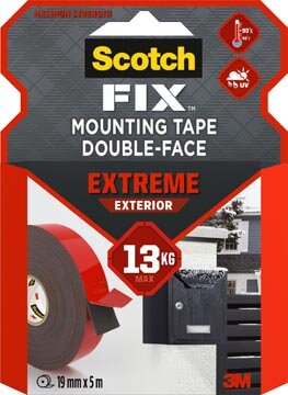 Scotch Fix Extreme Exterior montagetape, ft 19 mm x 5 m, draagt tot 13 kg